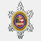 Army Veteran Medical Service Corps Weihnachten Schneeflocken Zinn-Ornament (Rechts)