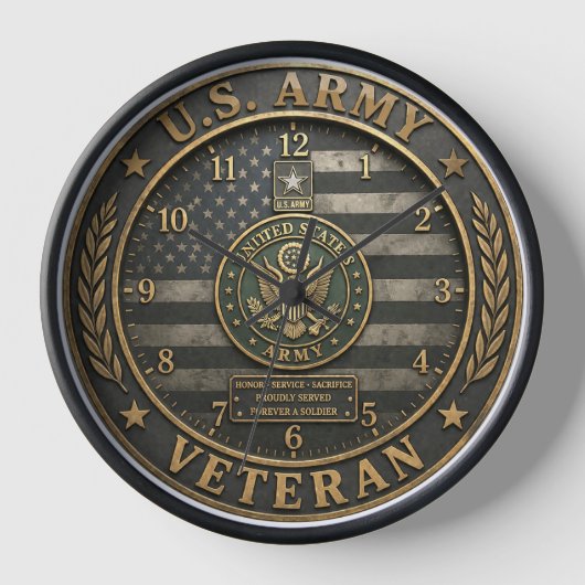 Army Veteran Tribute Clock Uhr (Vorderseite)