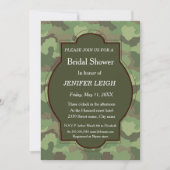 Army White Rosa elegantes Brautparty Einladung (Vorderseite)