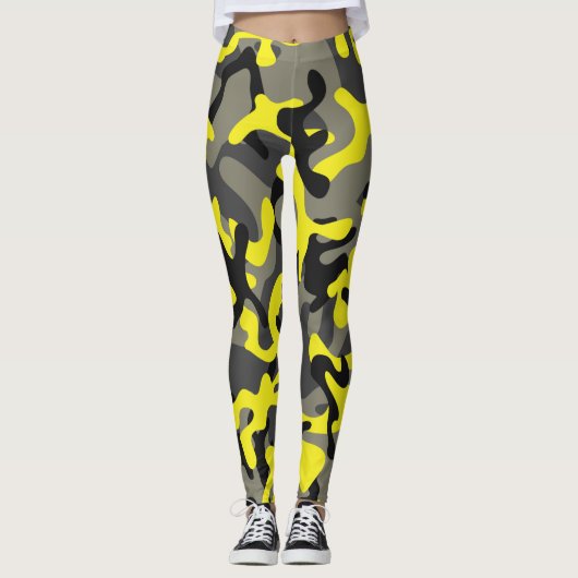 Army Yellow Camouflage Gemustert | LEGGINGS (Vorderseite)