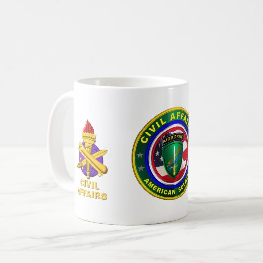 Army Zivil Affairs Veteran Kaffeetasse (Vorderseite Links)