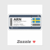 ARN Stockholm Boarding Pass - Schweden Reisen Aufkleber (Blatt)