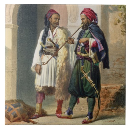 Arnaout und Osmanli Soldaten in Alexandria, illust Fliese (Vorderseite)