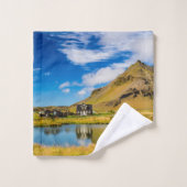 Arnarstapi Amtmansshus und Stapafell, isländisch Badhandtuch Set (Waschlappen)