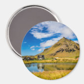 Arnarstapi Amtmansshus und Stapafell, isländisch Magnet (Vorderseite/Rückseite)