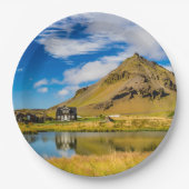 Arnarstapi Amtmansshus und Stapafell, isländisch Pappteller (Vorderseite)