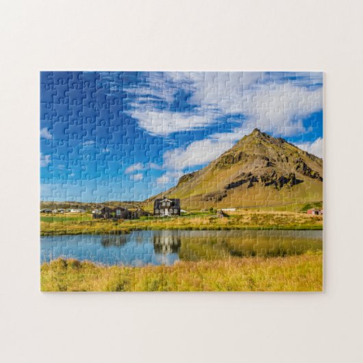 Arnarstapi Amtmansshus und Stapafell, isländisch Puzzle (Horizontal)