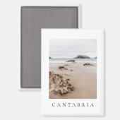 Arnia beach in Spain, neutral aesthetic beach Magnet (Vorderseite/Rückseite)