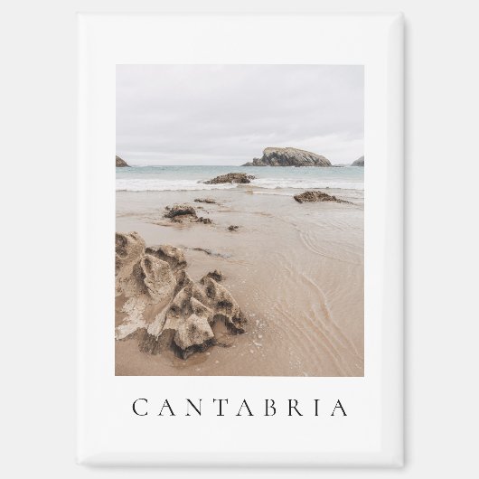 Arnia beach in Spain, neutral aesthetic beach Magnet (Vorderseite)