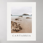 Arnia beach in Spain, neutral aesthetic beach Poster (Vorne)