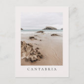 Arnia beach in Spain, neutral aesthetic beach Postkarte (Vorderseite)
