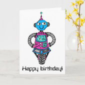 Arnie Robot: Rosa und blau Karte (Gelbe Blume)