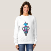 Arnie Robot: Rosa und blau Sweatshirt (Vorne ganz)
