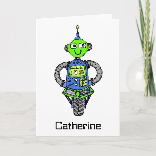 Arnie Roboter, blau und grün Karte (Vorderseite)