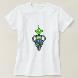 Arnie Roboter, blau und grün T-Shirt