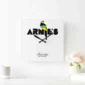 Arnie's Restaurant, 1050 N. Staat St., Chicago, IL Quadratische Wanduhr (Zuhause)