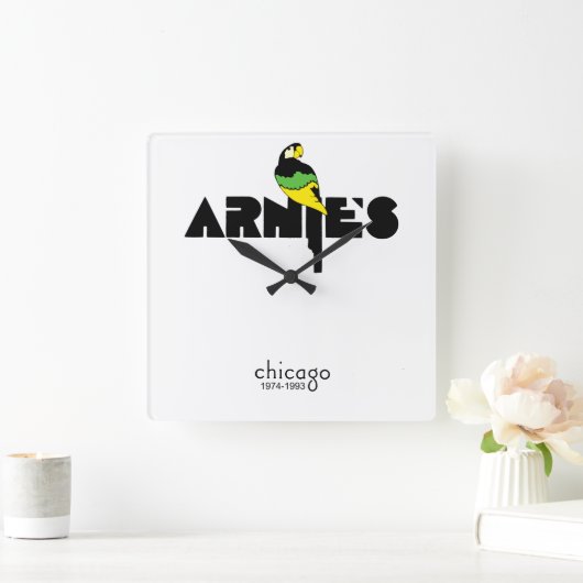 Arnie's Restaurant, 1050 N. Staat St., Chicago, IL Quadratische Wanduhr (Zuhause)