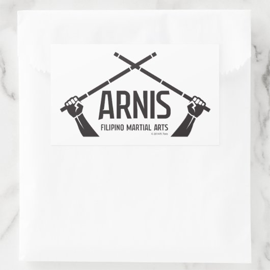 Arnis astig rechteckiger aufkleber (Tasche)