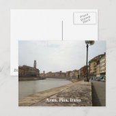 Arno, Pisa, Italien Postkarte (Vorne/Hinten)