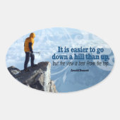 Arnold Bennett Inspiration Zitat "Top view" Ovaler Aufkleber (Vorderseite)