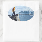 Arnold Bennett Inspiration Zitat "Top view" Ovaler Aufkleber (Tasche)