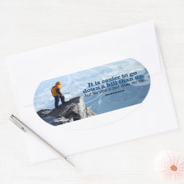 Arnold Bennett Inspiration Zitat "Top view" Ovaler Aufkleber