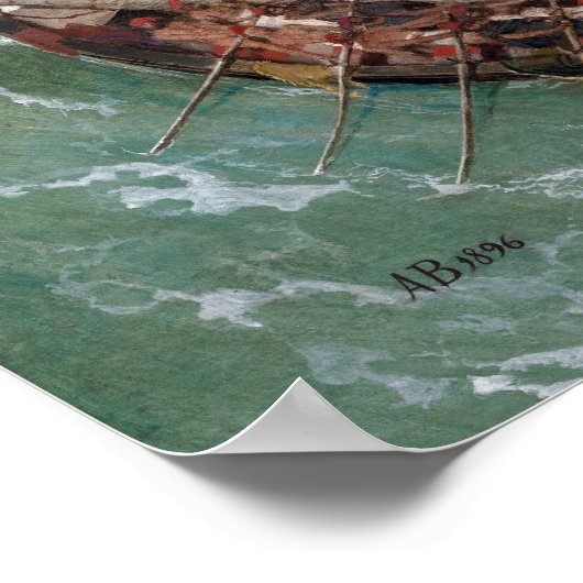 Arnold Böcklin Odysseus und Polyphemus Poster (Ecke)