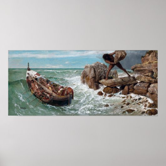 Arnold Böcklin Odysseus und Polyphemus Poster (Vorne)