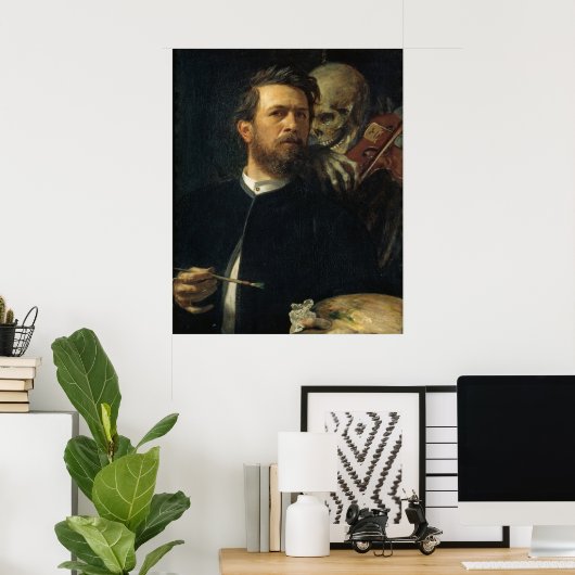 Arnold Böcklin - Selbstportrait mit dem Tod Poster (Heimbüro)