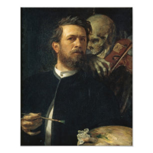 Arnold Böcklin - Selbstporträt mit dem Tod Fotodruck