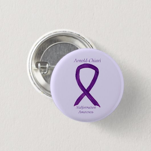 Arnold-Chiari Malformation Awareness Ribbon Button (Vorne & Hinten)