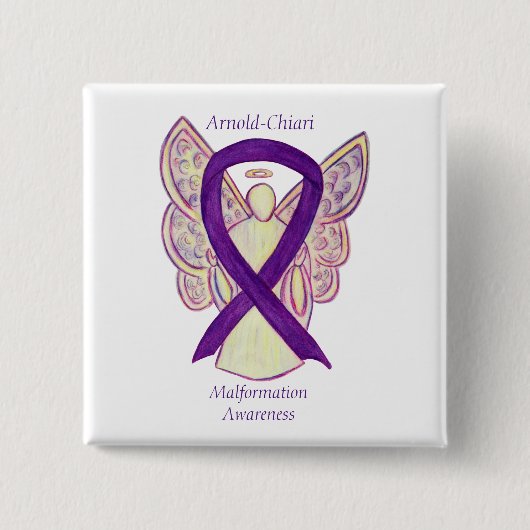 Arnold-Chiari Malformation Awareness Ribbon Button (Vorderseite)