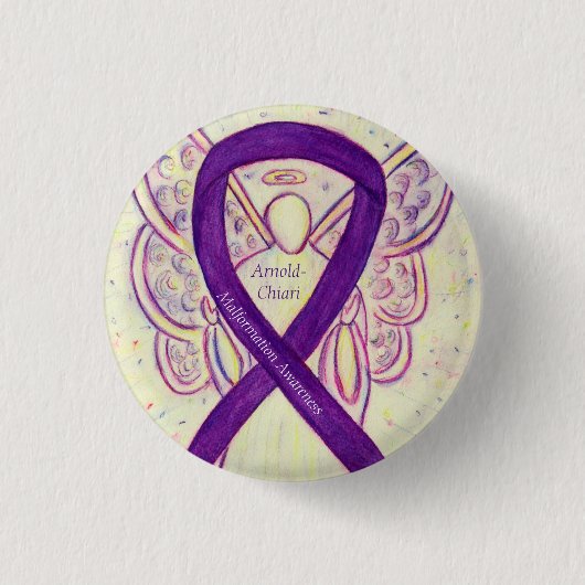 Arnold-Chiari Malformation Awareness Ribbon Button (Vorderseite)