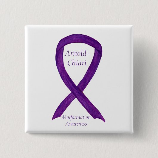 Arnold-Chiari Malformation Awareness Ribbon Button (Vorderseite)