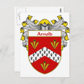 Arnold Coat of Arms/Familienwappen (mantled) Postkarte (Vorne/Hinten)