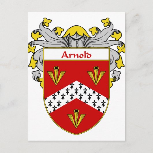 Arnold Coat of Arms/Familienwappen (mantled) Postkarte (Vorderseite)