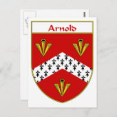 Arnold Coat of Arms/Familienwappen Postkarte (Vorne/Hinten)