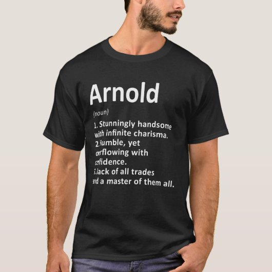 Arnold Definition Personalisiert Name Funny Geburt T-Shirt (Vorderseite)
