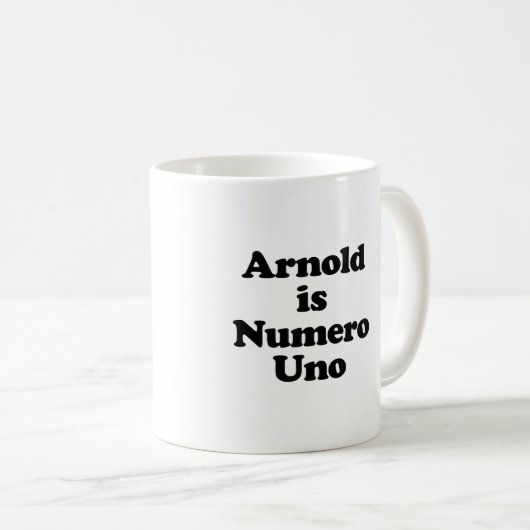 Arnold ist Numero Uno Kaffeetasse (VorderseiteRechts)