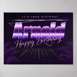 Arnold Name Vorname lila retro Geburtstag Poster