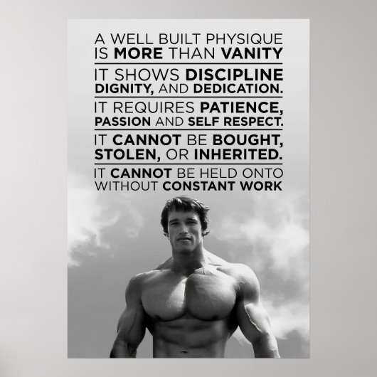 Arnold Schwarzenegger Motivationszitat Poster (Vorne)