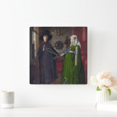 Arnolfini Porträt - Jan van Eyck Quadratische Wanduhr (Zuhause)