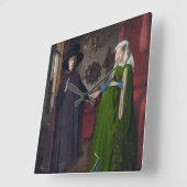 Arnolfini Porträt - Jan van Eyck Quadratische Wanduhr (Winkel)