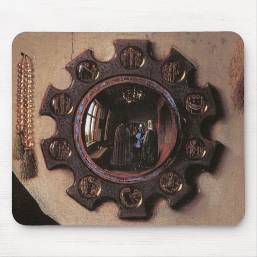 Arnolfini und Ehefrau-Porträt (Detail) Mousepad (Vorne)