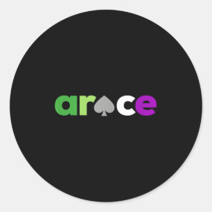 Aro Ace Pride Spade, Lgbt Aroace, Lgbtq Aromantic Runder Aufkleber