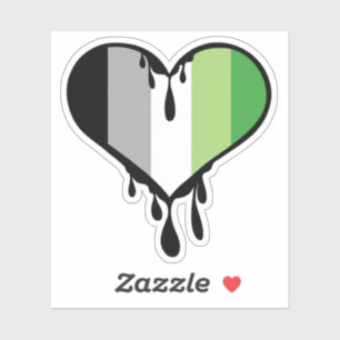 Aro Pride Dripping Heart Aufkleber
