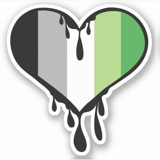 Aro Pride Dripping Heart Aufkleber (Vorderseite)