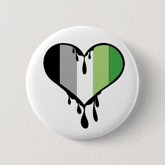 Aro Pride Dripping Heart Button (Vorderseite)