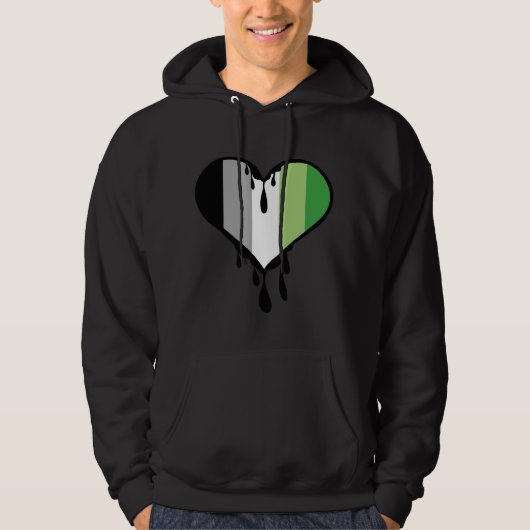 Aro Pride Dripping Heart Hoodie (Vorderseite)