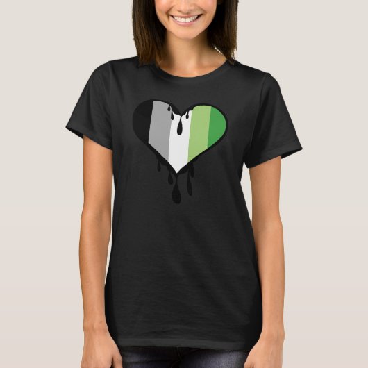 Aro Pride Dripping Heart T-Shirt (Vorderseite)